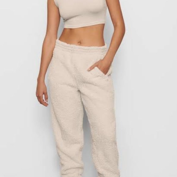 SKIMS Pants - Skims Bone White Teddy Track Pants